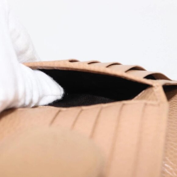 GUCCI Bifold Wallet Leather Outlet Beige Gold Beige - Picture 11 of 16